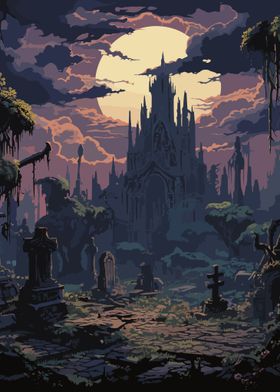 Gothic Cemetery Landscape