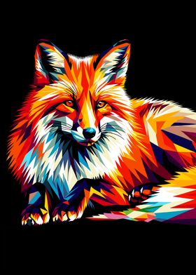 Colorful Fox Illustration wpap