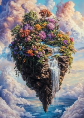 Floating Island Waterfall