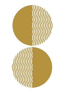 Gold and White Abstract Circles