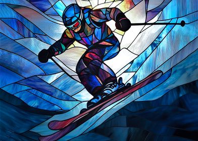 Stained Glass Skier