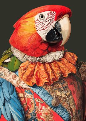 Macaw in Regal Attire