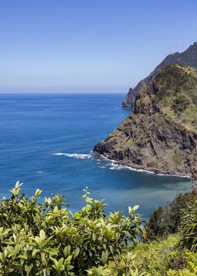 Ocean Coastline with Cliffs in Madeira