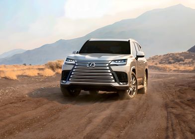 Lexus SUV on Desert Road