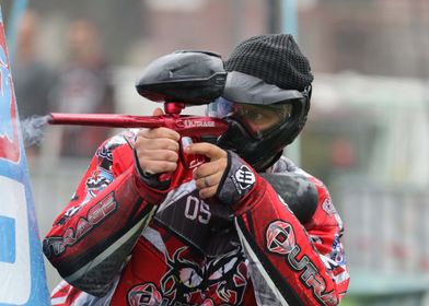 Paintball Player Action Shot