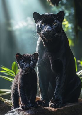 Black Panther and Cub