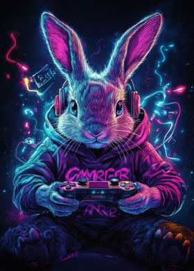 Rabbit neon game