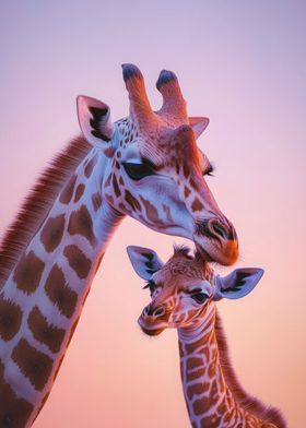 Giraffe Mother and Calf