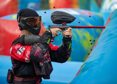 Paintball Player Aiming