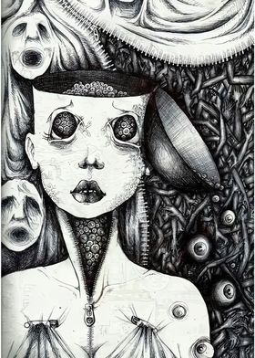 Surreal Woman with Eyes