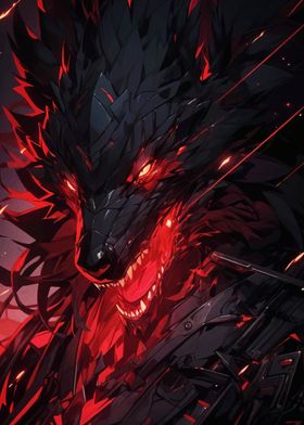 Fiery Wolf Creature