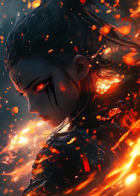 Fiery Anime Girl