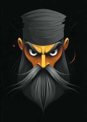 Angry Pirate with Beard