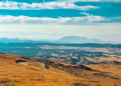 Mountain Road Landscape Beartooth Pass Summit