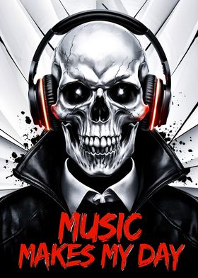 Skull with Headphones