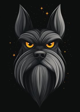 Schnauzer with Fierce Eyes