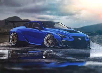 Blue Lexus Sports Car