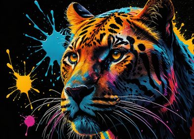 Colorful Leopard Portrait