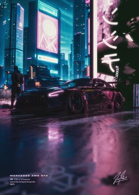 Mercedes AMG GT3 Cyberpunk City