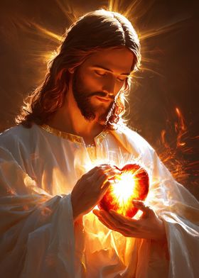 Jesus Holding Heart