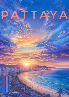 Pattaya Sunset Cityscape, Thailand