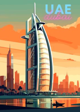 Dubai Skyline Poster