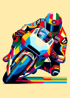 Motorcycle Racer Pop Art wpap