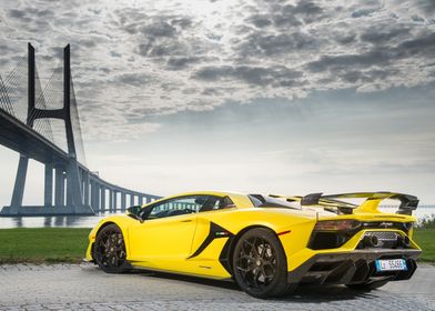 Yellow Lamborghini Aventador