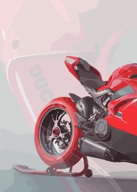 Red Ducati Motorcycle