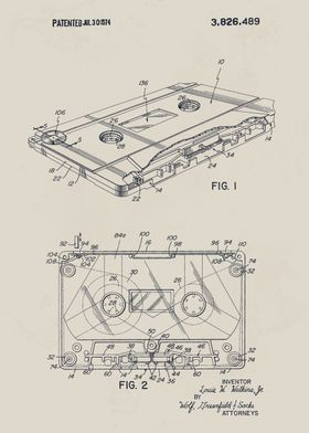 Cassette Tape Patent Drawing