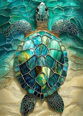 Stained Glass Sea Turtle