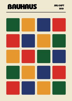 Bauhaus Color Grid Poster