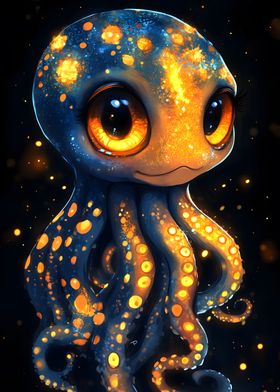 Cute Glowing Octopus