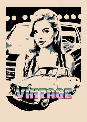 Vintage Car Poster