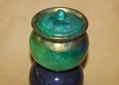 Green Glitter Jar with Lid