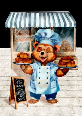 Bear Baker with Pastries