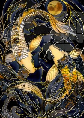 Koi Fish Stained Glass