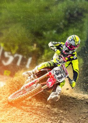 Motocross Rider in Action