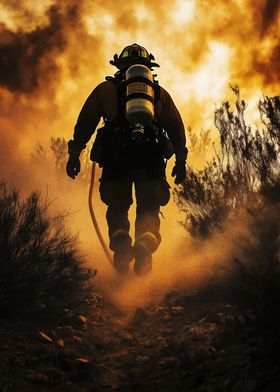 Firefighter in Action