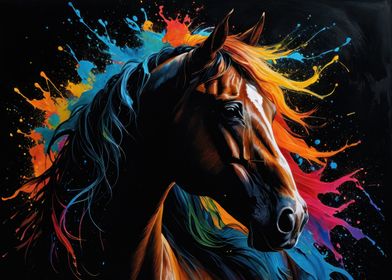 Colorful Horse Portrait