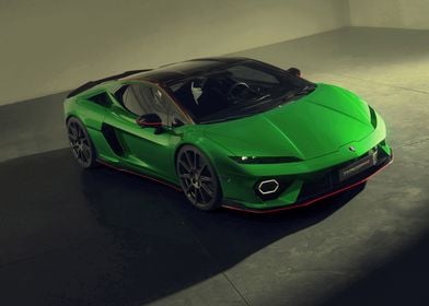 Green Lamborghini Sports Car