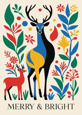 Merry &amp; Bright Deer Print