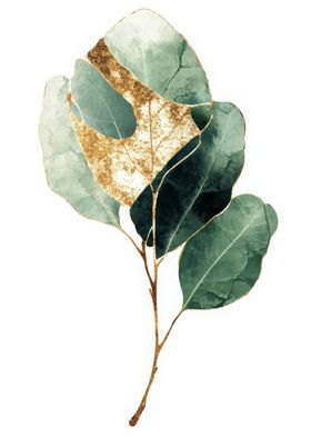 Gold Leaf Watercolor Art