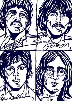 The Beatles Line Art