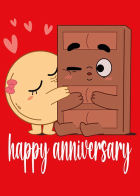 Happy Anniversary Sweet Kisses Choco Pancake Couples Love