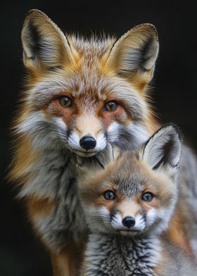 Red Fox Family Portrait