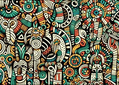 Tribal Doodle Pattern