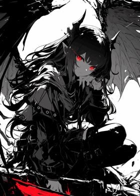 Dark Angel with Red Eyes