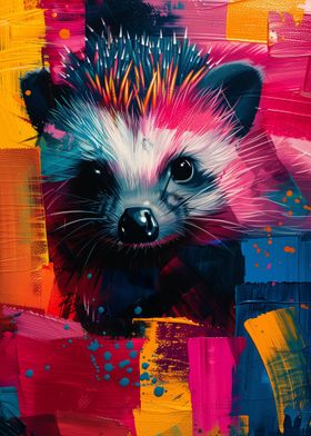 Colorful Hedgehog Painting