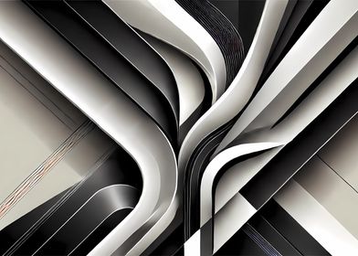 Abstract Black and White Curves